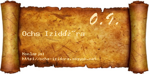 Ochs Izidóra névjegykártya